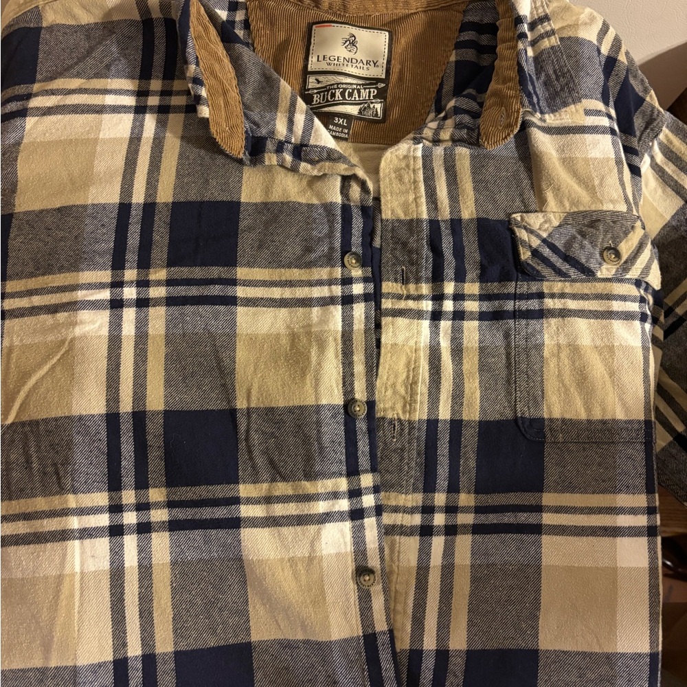 Legendary Whitetails Blue and Tan Plaid Shirt